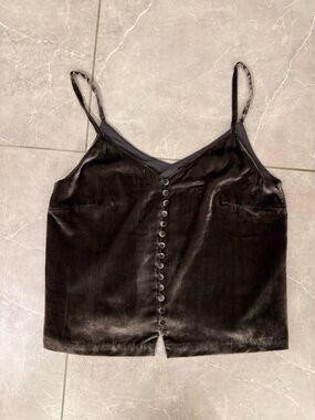 Madewell velvet button front cami top. Size 2.